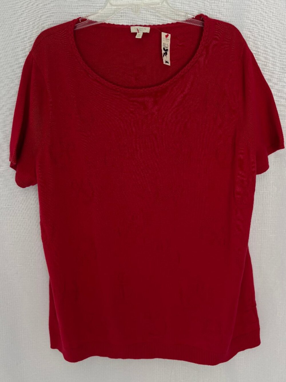 New TALBOTS Lightweight Cotton Anchor Short Sleeve Sweater Top